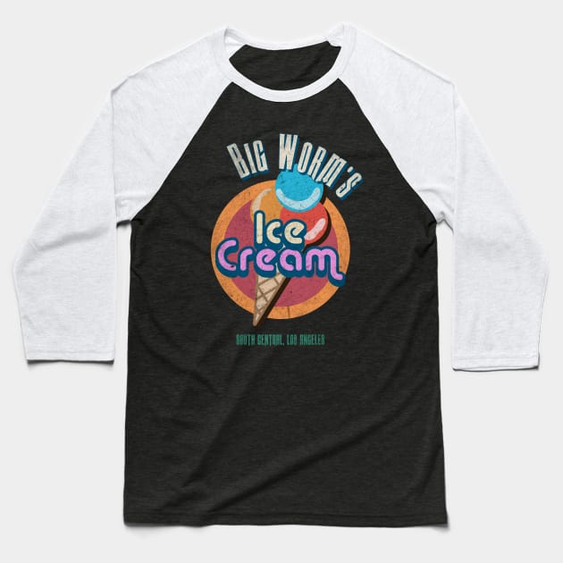 Big Worm's Ice Cream Baseball T-Shirt by Danny's Retro Store